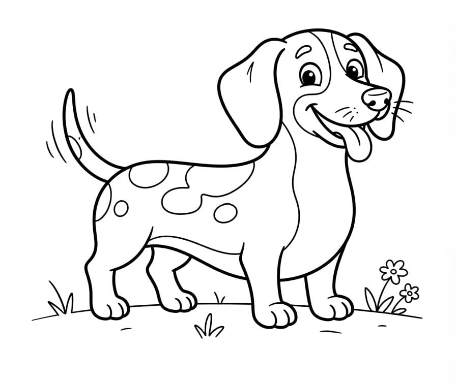 Coloriage Un adorable teckel