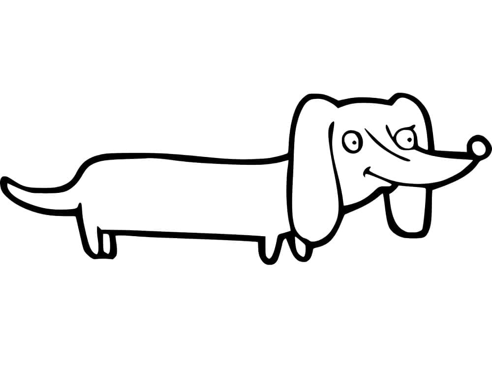 Coloriage Un teckel rigolo