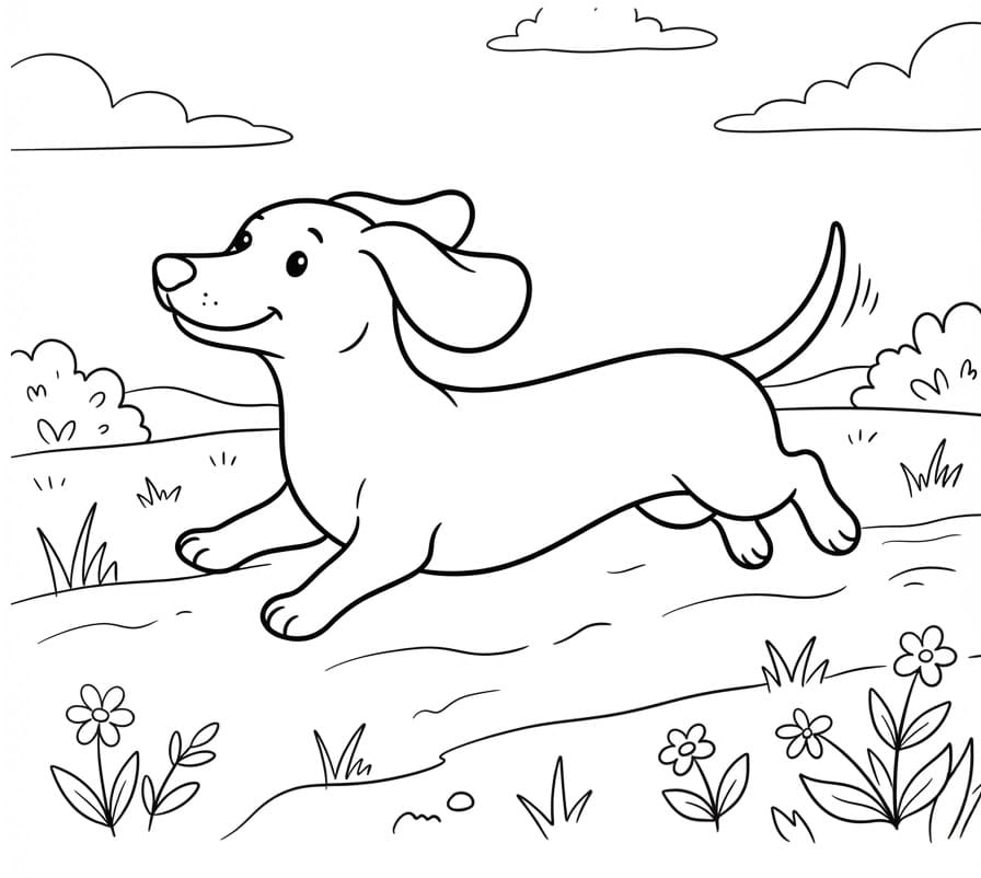Coloriage Un teckel