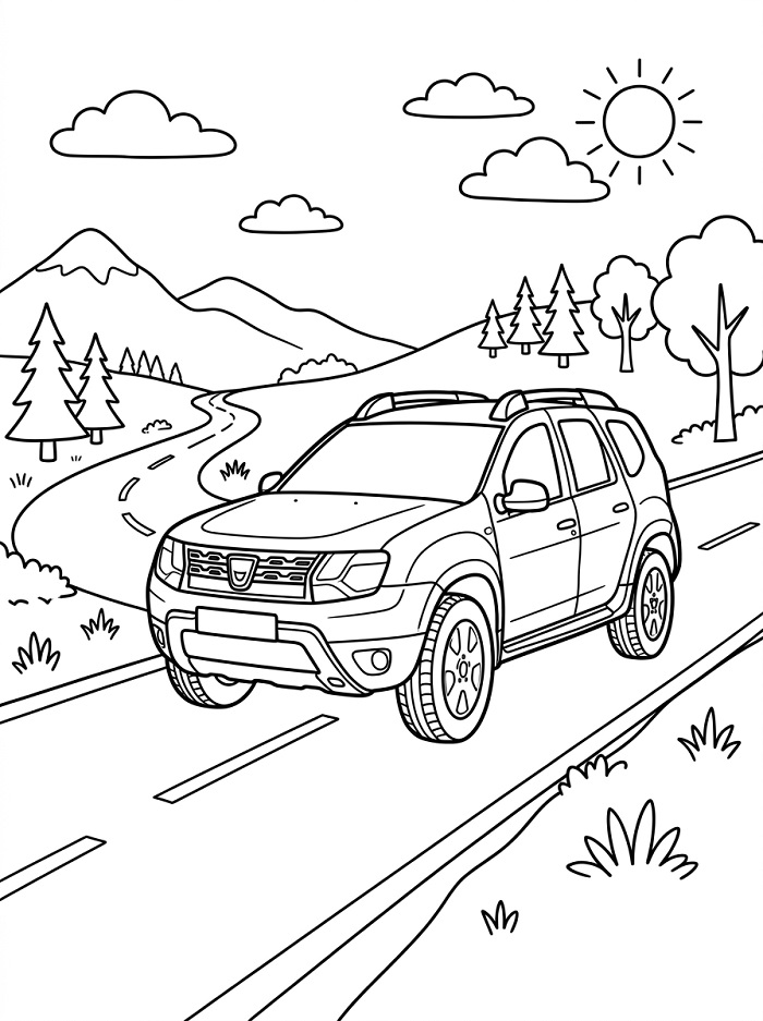 Coloriage Conduire une Dacia