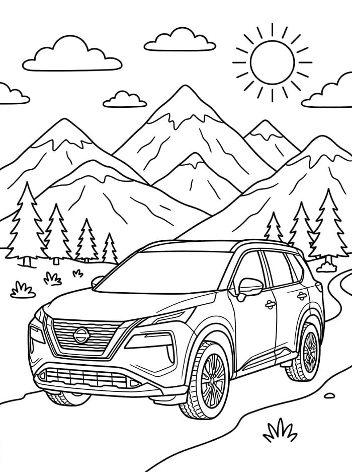 Coloriage Conduire une Nissan
