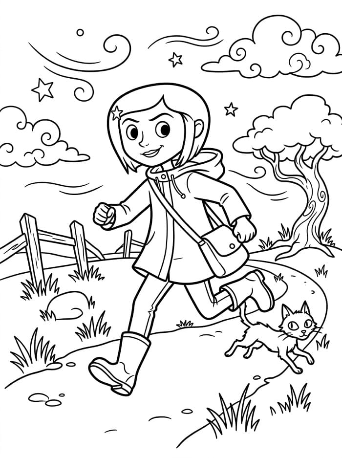 Coloriage Coraline court