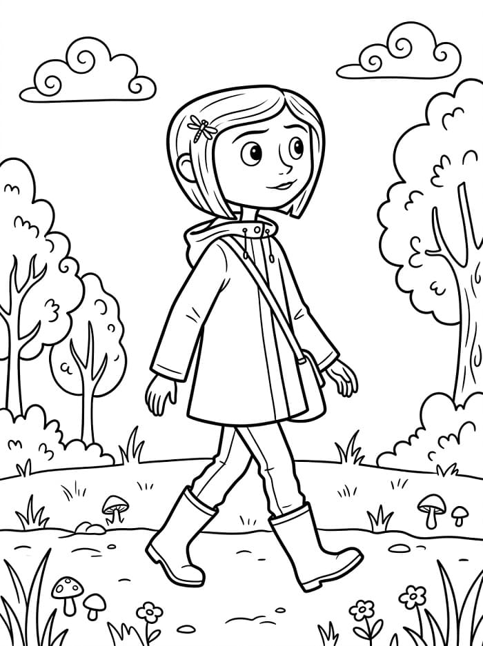 Coloriage Coraline Imprimable Gratuit Pour les Enfants