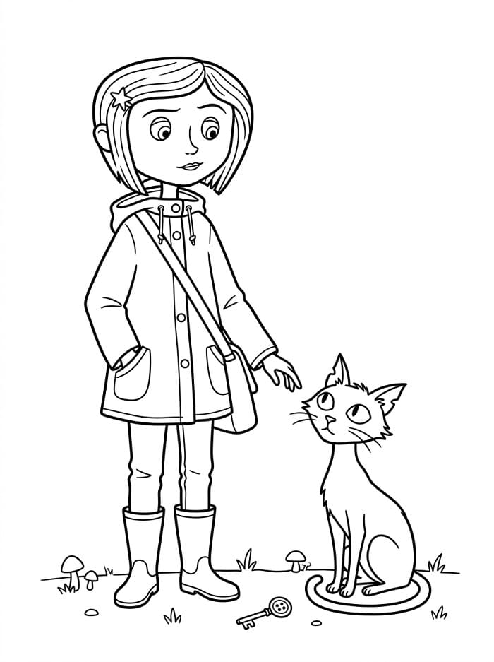 Coloriage Coraline Imprimable Pour les Enfants