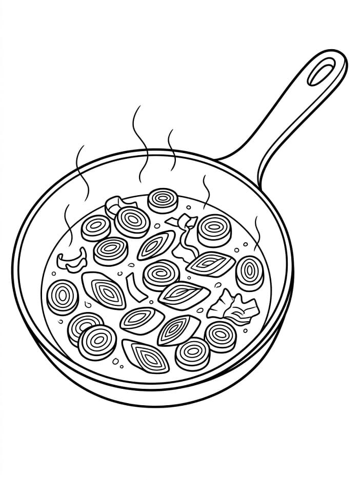 Coloriage Cuisson des poireaux