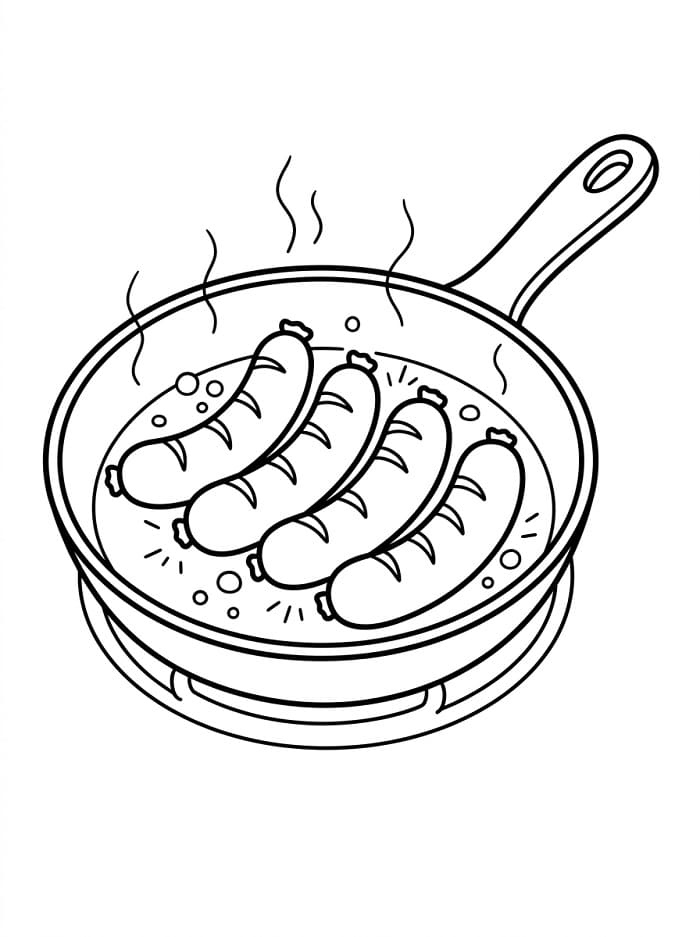 Coloriage Cuisson des saucisses