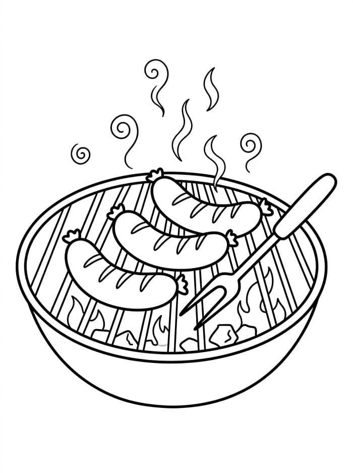 Coloriage Délicieuse saucisse