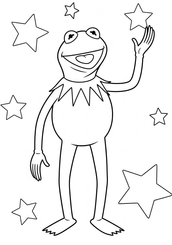 Coloriage Dessin de Kermit Gratuit