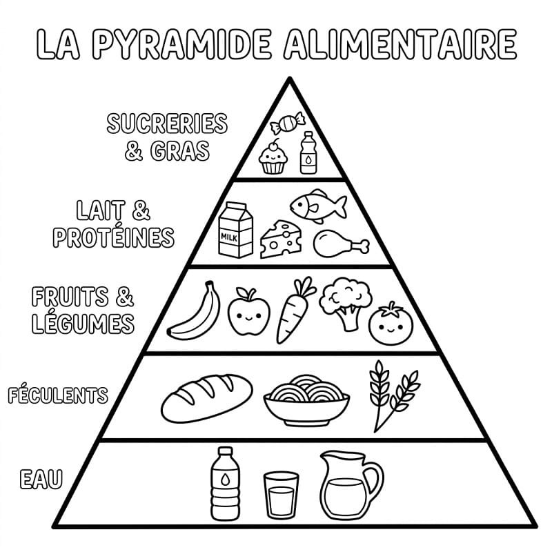 Coloriage Dessin Gratuit de Pyramide Alimentaire