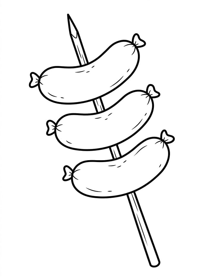 Coloriage Dessin Gratuit d'une saucisse