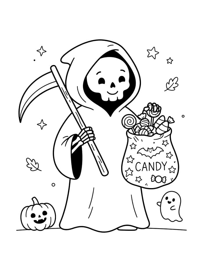 Coloriage Faucheuse pour tournée des bonbons