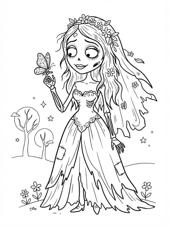 Coloriage Gratuit Noces Funèbres Pour les Enfants