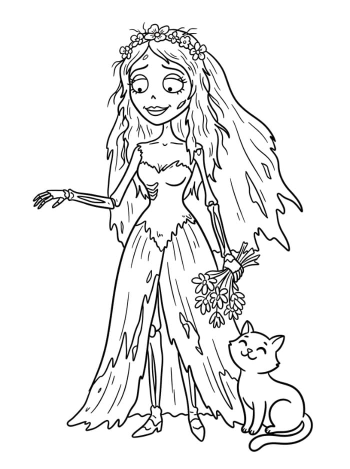 Coloriage Imprimable Gratuit Noces Funèbres Pour les Enfants