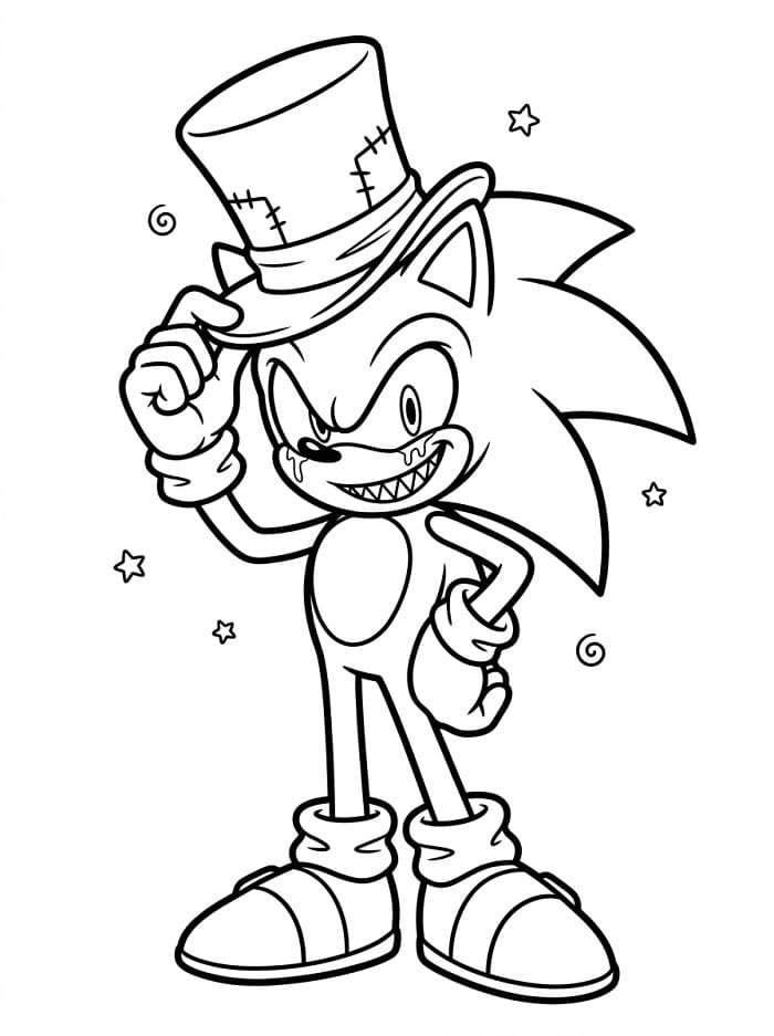 Coloriage Imprimable Gratuit Sonic Exe Pour les Enfants
