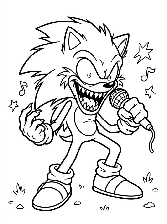Coloriage Imprimable Sonic Exe Pour les Enfants