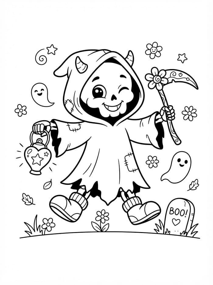 Coloriage Joyeuse Faucheuse