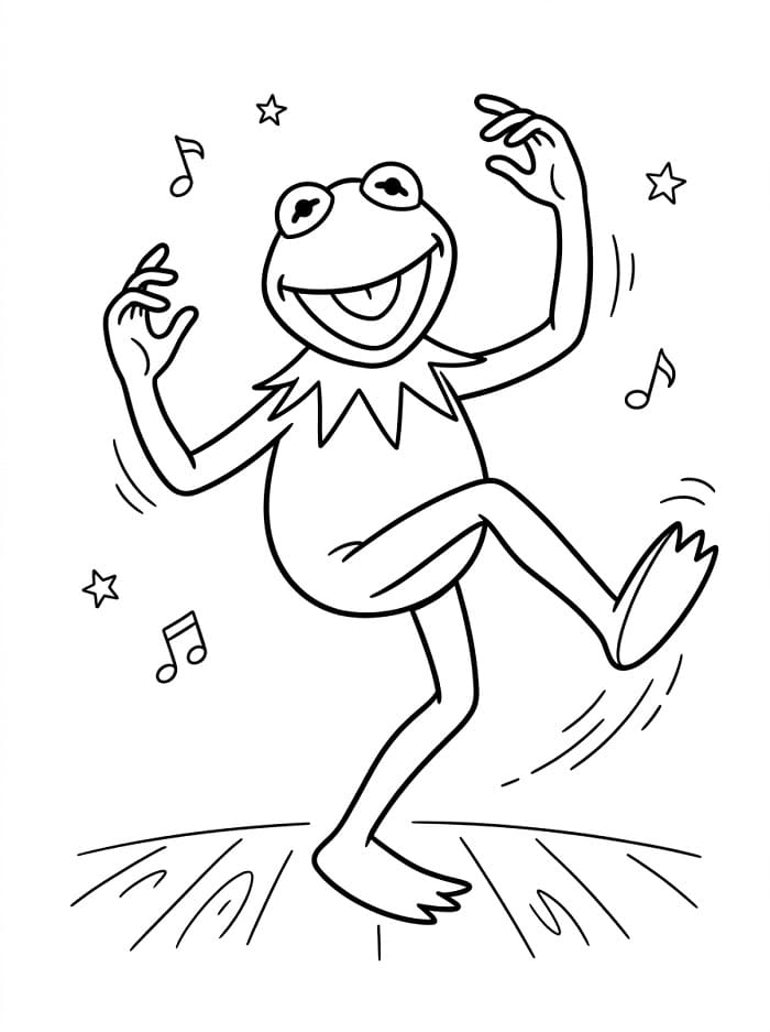 Coloriage Kermit heureux