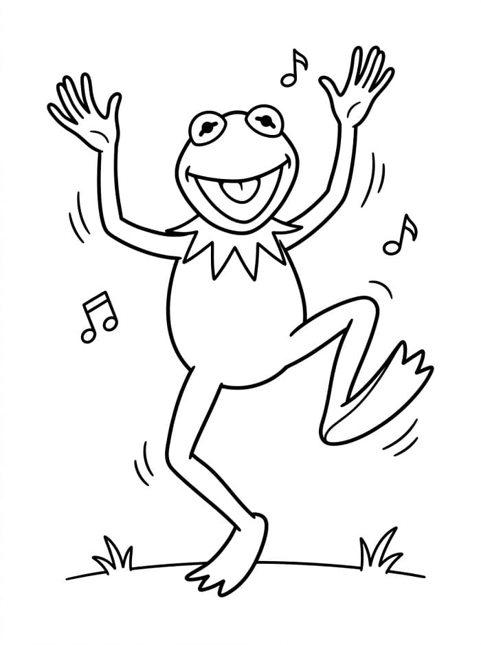 Coloriage Kermit joyeux