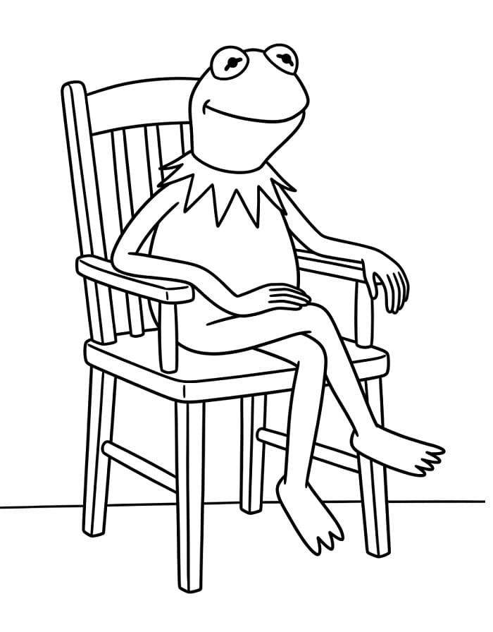 Coloriage Kermit, l'ami