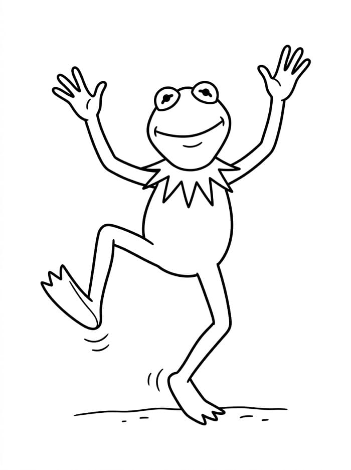 Coloriage Kermit qui danse