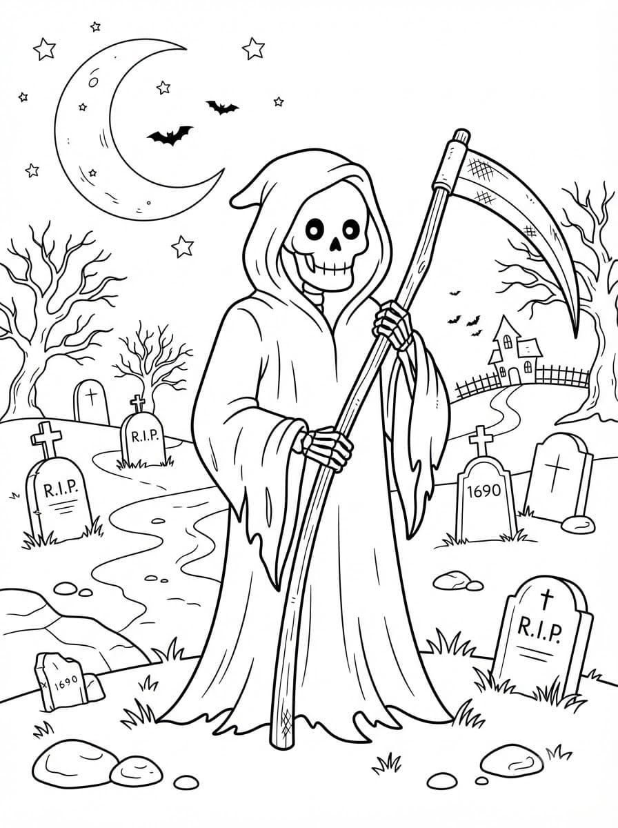 Coloriage La Faucheuse