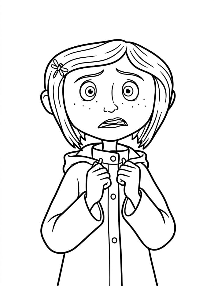 Coloriage Le visage de Coraline