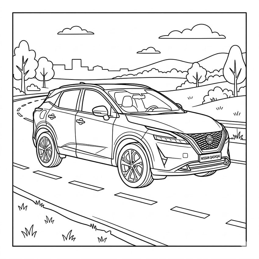 Coloriage Nissan sur la route