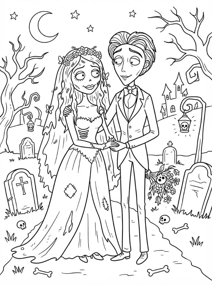 Coloriage Noces Funèbres Gratuit Pour les Enfants