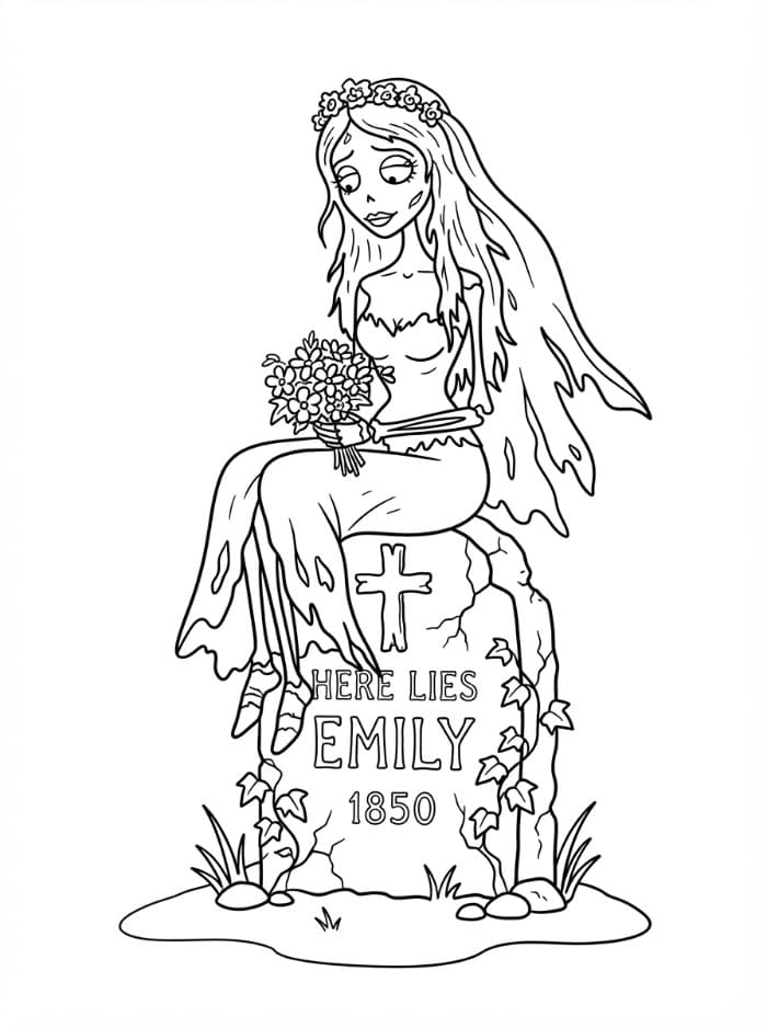 Coloriage Noces Funèbres Imprimable Gratuit Pour les Enfants