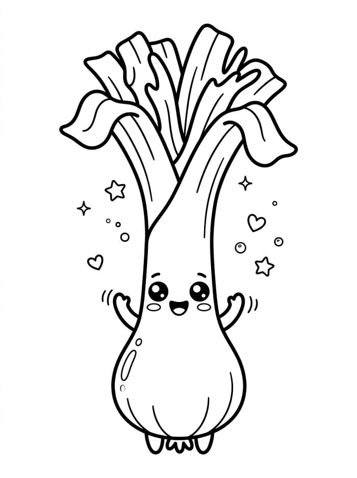 Coloriage Poireau adorable