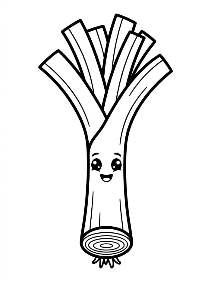 Coloriage Poireau animé