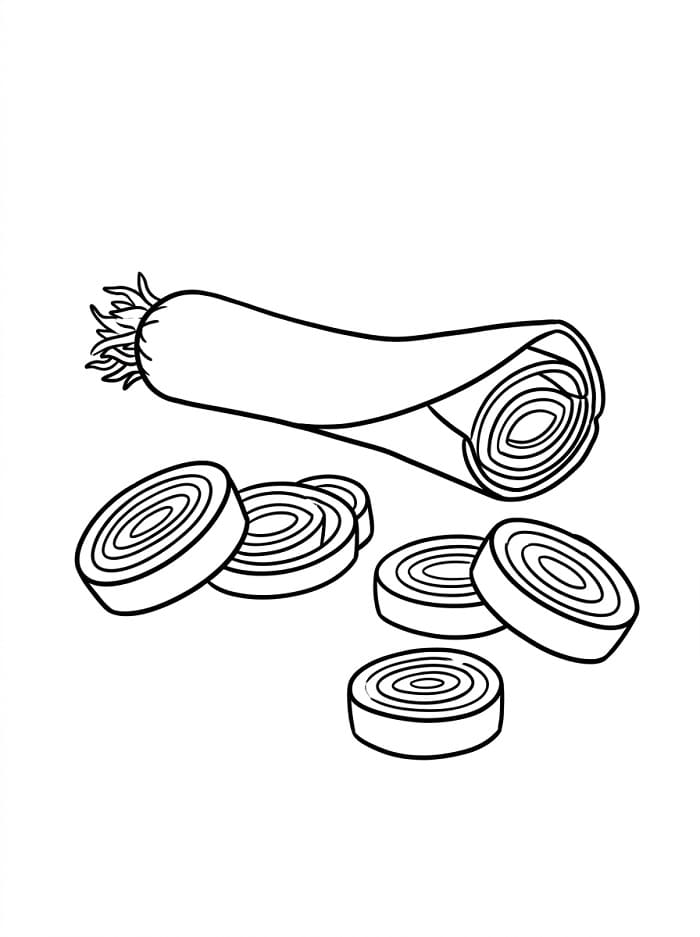 Coloriage Poireau ordinaire
