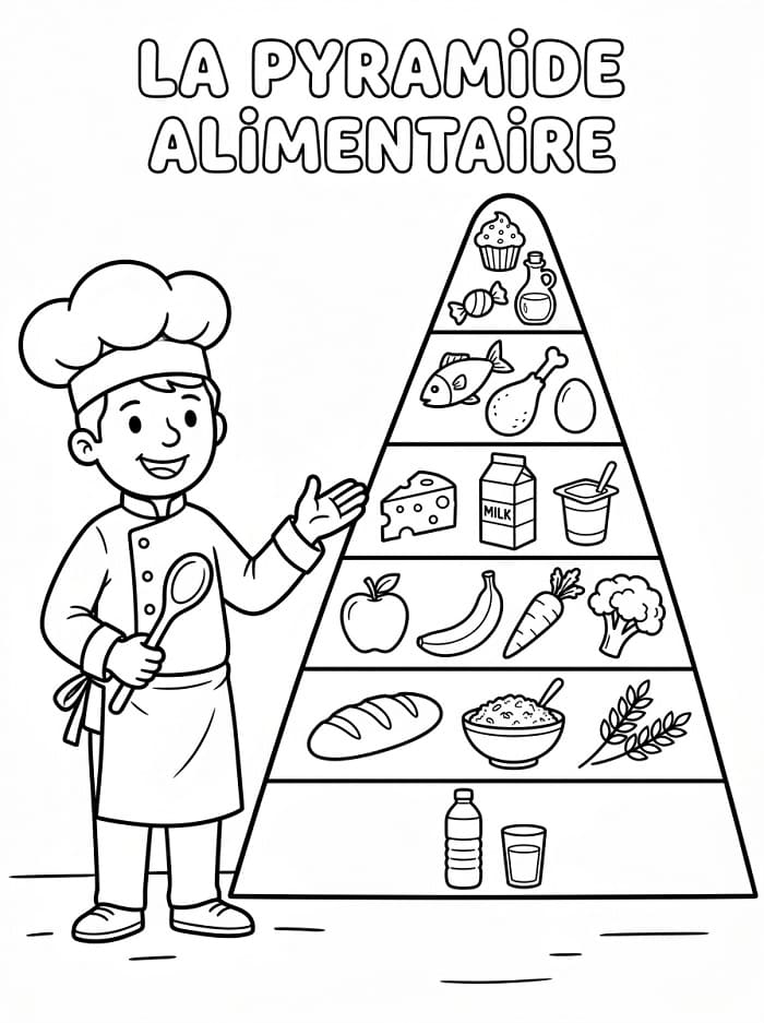 Coloriage Pyramide Alimentaire Gratuit Pour les Enfants