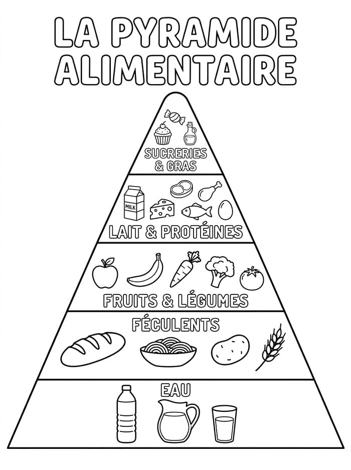 Coloriage Pyramide Alimentaire Gratuit