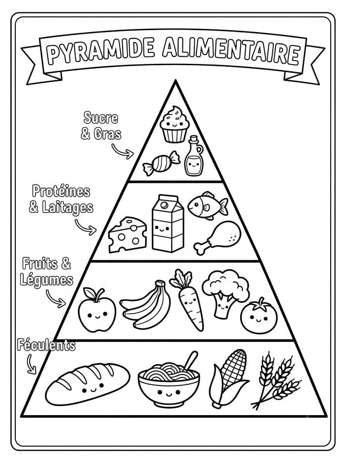 Coloriage Pyramide Alimentaire Imprimable