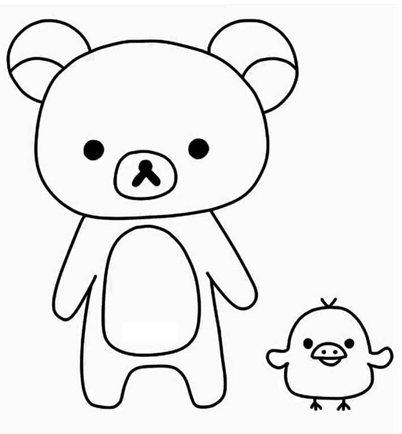 Coloriage Rilakkuma avec un ami