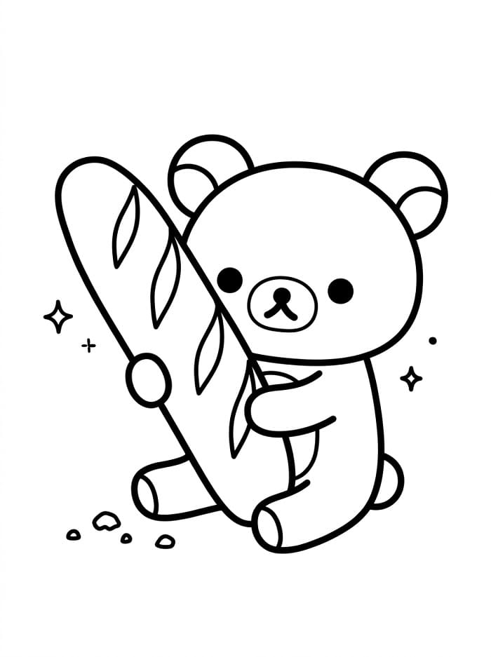 Coloriage Rilakkuma avec une baguette