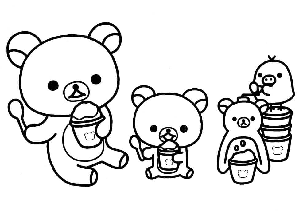 Coloriage Rilakkuma et ses amis