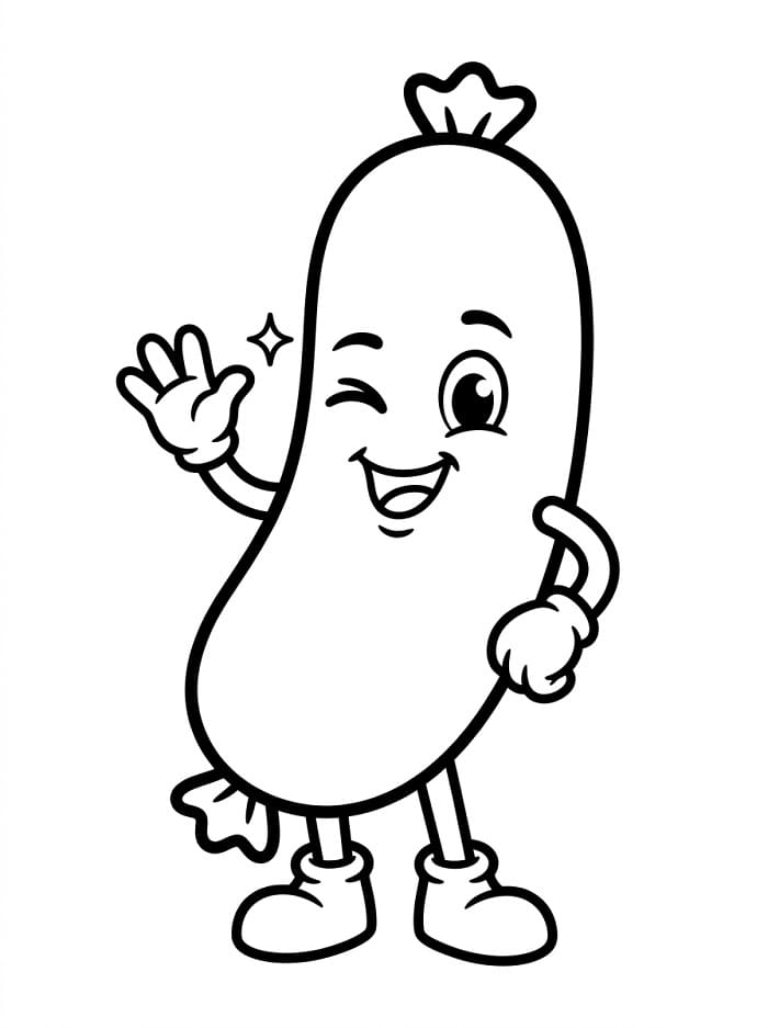 Coloriage Saucisse animée