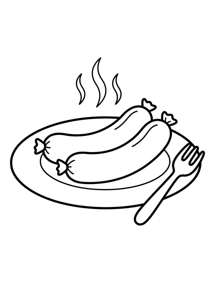 Coloriage Saucisse bouillie