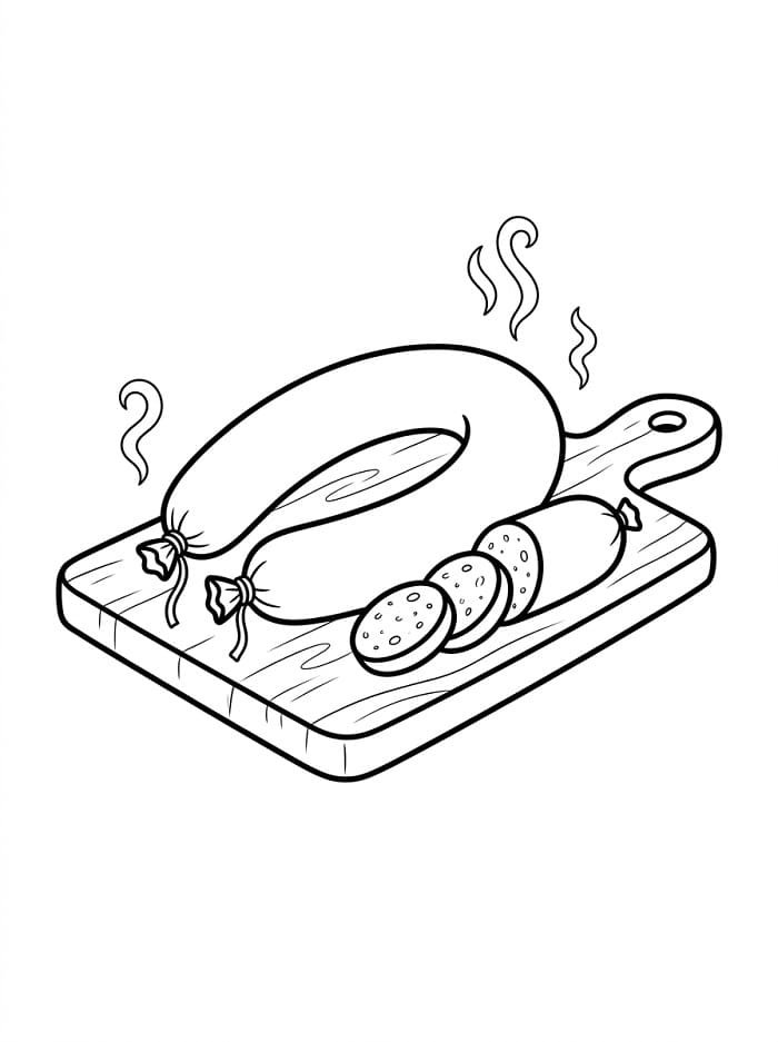 Coloriage Saucisse fumée