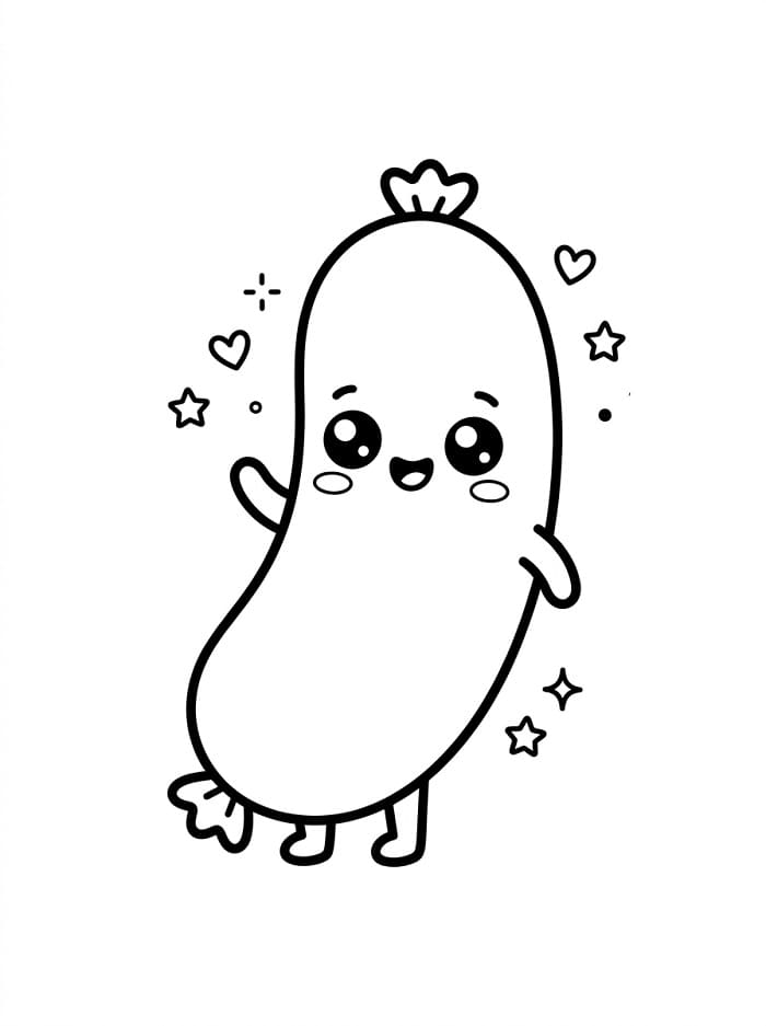 Coloriage Saucisse mignonne