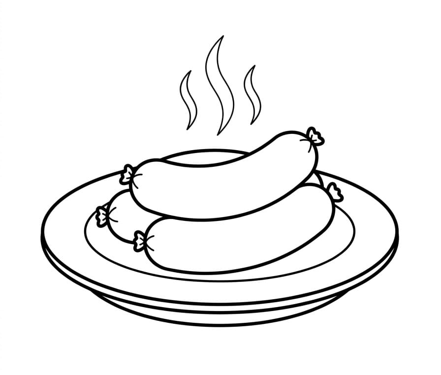 Coloriage Saucisse piquante