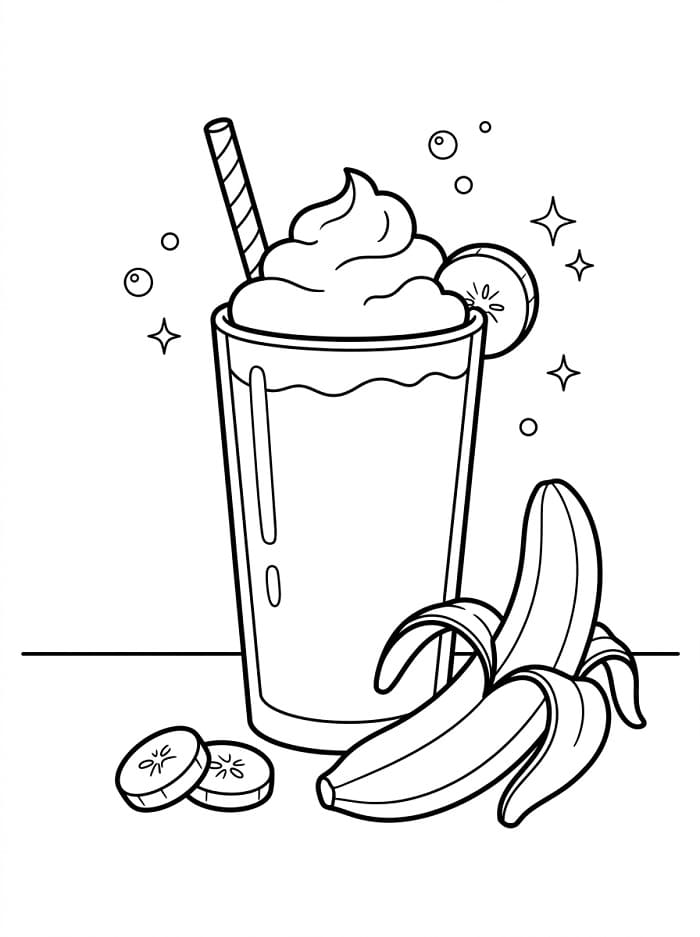 Coloriage Smoothie à la banane
