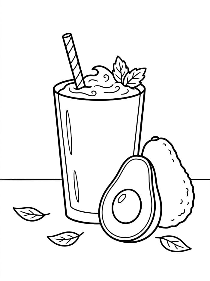 Coloriage Smoothie à l'avocat