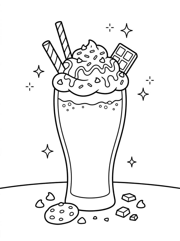 Coloriage Smoothie au chocolat