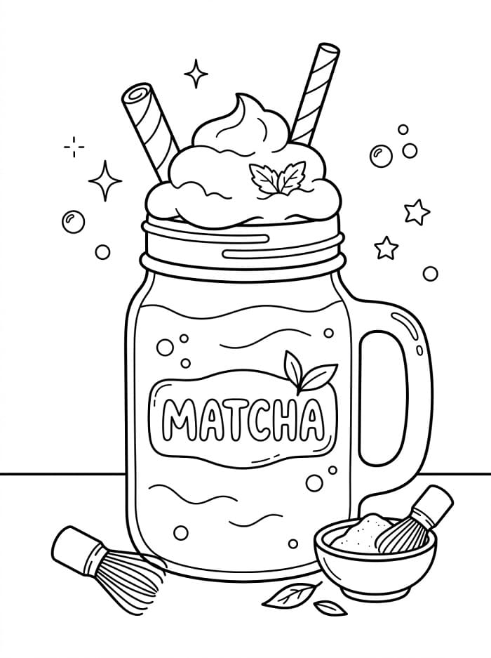 Coloriage Smoothie au matcha