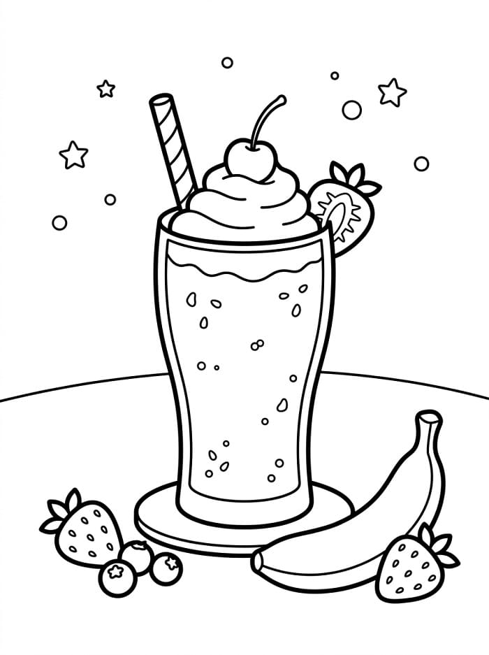 Coloriage Smoothie aux fruits