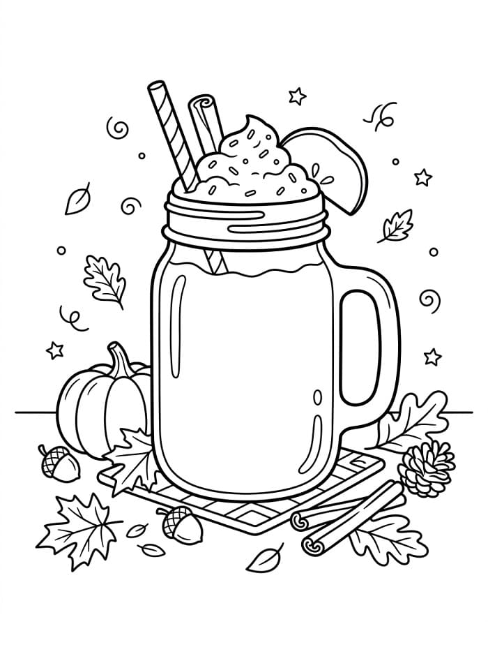 Coloriage Smoothie d'automne