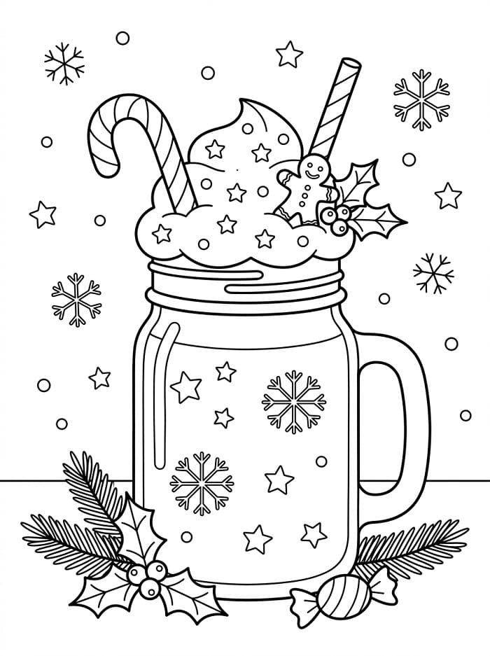 Coloriage Smoothie de Noël